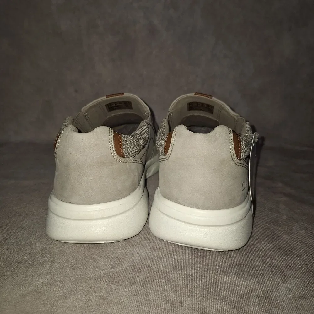 Clarks Bradley Easy Size 11.5M Stone Grey Slip On Sneakers Extreme Comfort